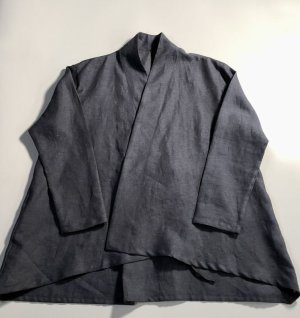 画像1: 白椿オリジナル『着物衿ブラウス』リネン　紺　完成品