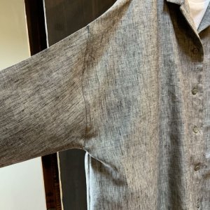 画像4: 白椿 オリジナル　『開衿シャツ』　完成品　リネン　グレー