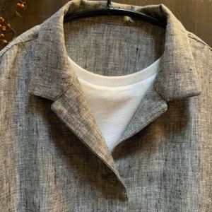 画像2: 白椿 オリジナル　『開衿シャツ』　完成品　リネン　グレー