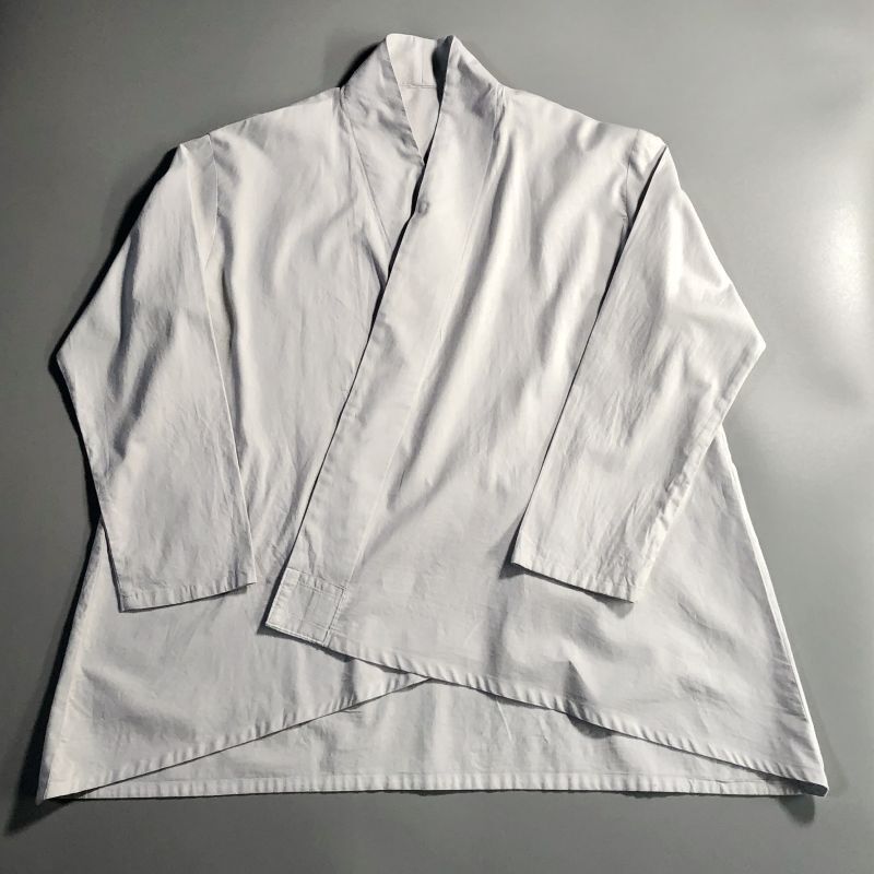 白椿オリジナル『着物衿ブラウス』タイプライター　ライトグレー　完成品