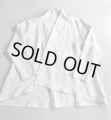画像: 白椿オリジナル『着物衿ブラウス』リネン　ストライプ　完成品