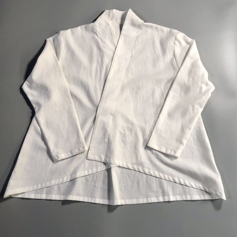 画像1: 白椿オリジナル『着物衿ブラウス』コットン白（薄地）　完成品