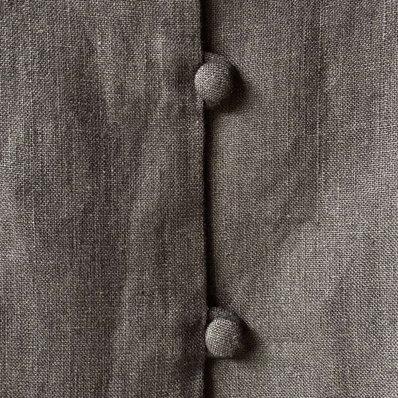 画像4: 白椿 オリジナル　『着物衿ブラウス』　リネン黒　完成品